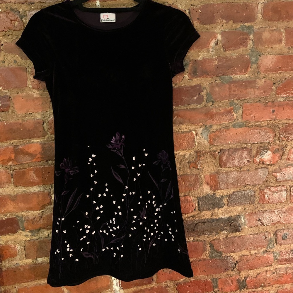 Purple velvet Y2K mini dress